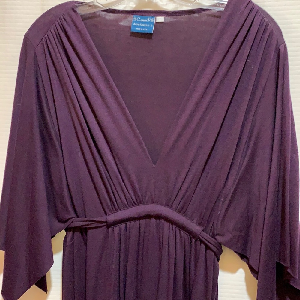 C•ennei•V MAXI DRESS EGGPLANT KNIT SZ 1(vanity)